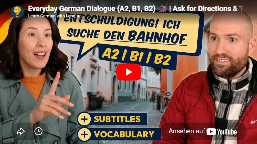 Everyday German Dialogue for Travel Situations (A2, B1, B2)🚂